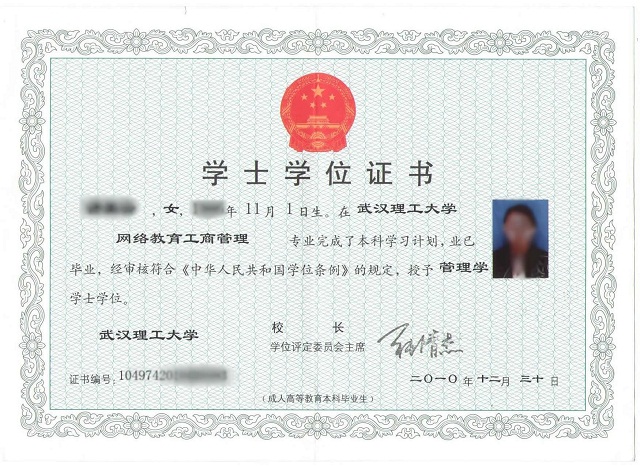 武汉理工学位证