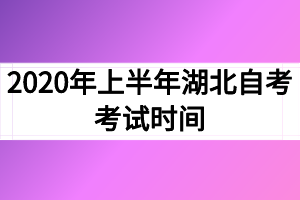 2020年上半年湖北自考考试时间 2020年上半年湖北自考考试时间