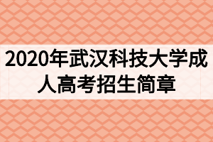 2020年武汉科技大学成人高考招生简章