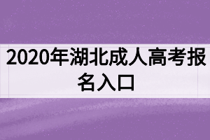 2020年湖北成人高考报名入口