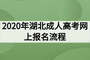 2020年湖北成人高考网上报名流程