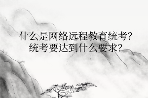 什么是网络远程教育统考？统考要达到什么要求？