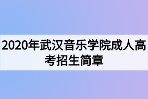 2020年武汉音乐学院成人高考招生简章(2)