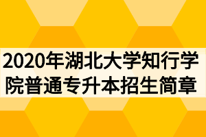 2020年湖北大学知行学院普通专升本招生简章