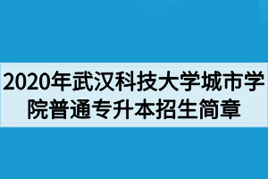 2020年武汉科技大学城市学院普通专升本招生简章
