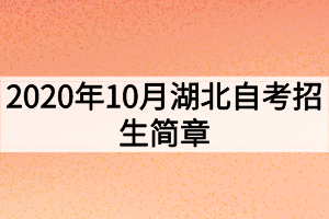2020年10月湖北自考招生简章