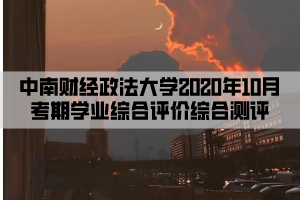 中南财经政法大学2020年10月考期学业综合评价综合测评 中南财经政法大学2020年10月考期学业综合评价综合测评