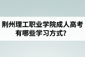 荆州理工职业学院成人高考有哪些学习方式？适合社会在职人士报考吗？