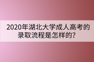 2020年湖北大学成人高考的录取流程是怎样的？