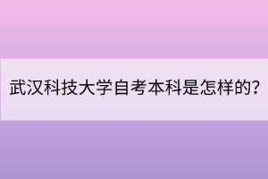 武汉科技大学自考本科是怎样的？