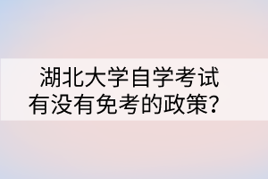 湖北大学自学考试有没有免考的政策？