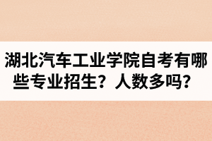 湖北汽车工业学院自学考试有哪些专业招生？招生人数多吗？