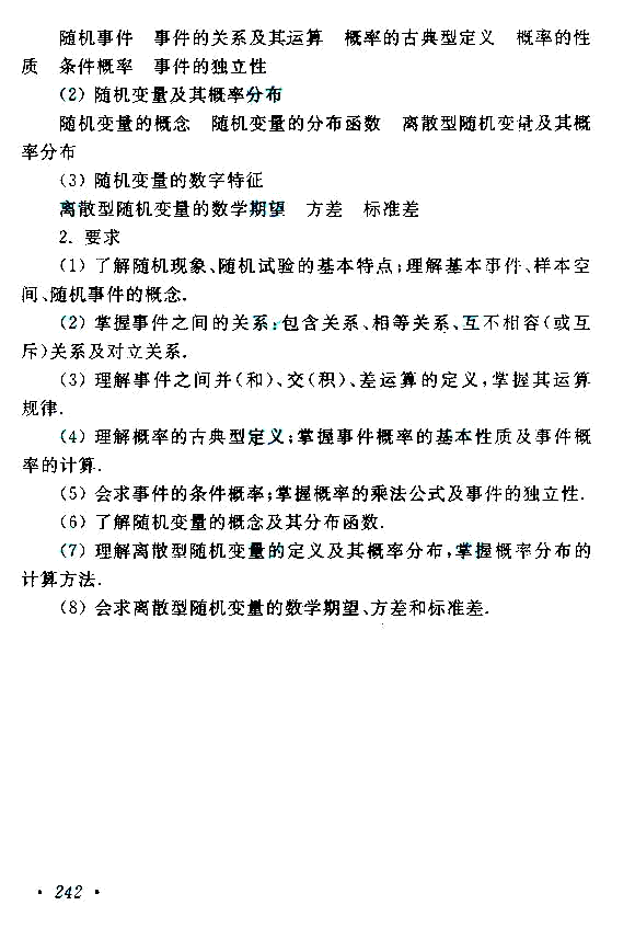 成人高考专升本高等数学（二）考试大纲