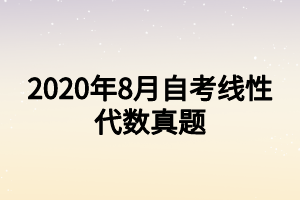 2020年8月自考线性代数真题