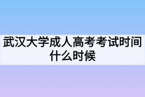 武汉大学成人高考考试时间什么时候