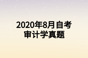 2020年8月自考审计学真题 2020年8月自考审计学真题