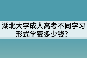 湖北大学成人高考不同学习形式学费多少钱？