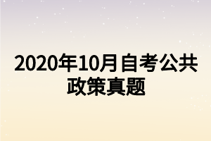 2020年10月自考公共政策真题