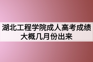 湖北工程学院成人高考成绩大概几月份出来
