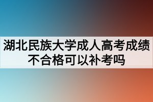 湖北民族大学成人高考成绩不合格可以补考吗