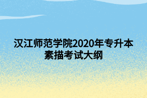 汉江师范学院2020年专升本素描考试大纲