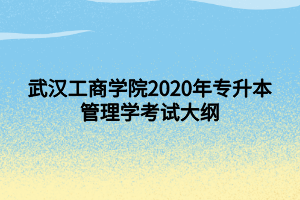 武汉工商学院2020年专升本管理学考试大纲