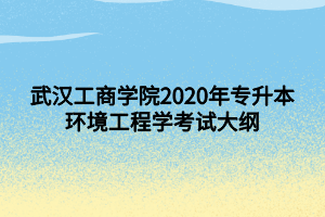 武汉工商学院2020年专升本环境工程学考试大纲