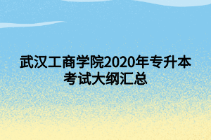 武汉工商学院2020年专升本考试大纲汇总