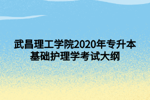 武昌理工学院2020年专升本基础护理学考试大纲