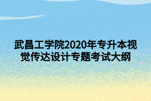 武昌工学院2020年专升本视觉传达设计专题考试大纲