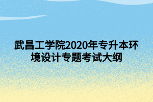 武昌工学院2020年专升本环境设计专题考试大纲