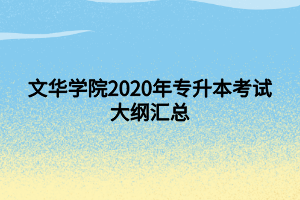 文华学院2020年专升本考试大纲汇总