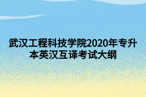 武汉工程科技学院2020年专升本英汉互译考试大纲 武汉工程科技学院2020年专升本英汉互译考试大纲