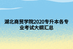 湖北商贸学院2020专升本各专业考试大纲汇总