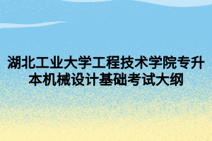 湖北工业大学工程技术学院专升本机械设计基础考试大纲
