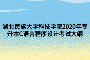 湖北民族大学科技学院2020年专升本C语言程序设计考试大纲