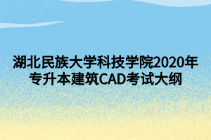 湖北民族大学科技学院2020年专升本建筑CAD考试大纲