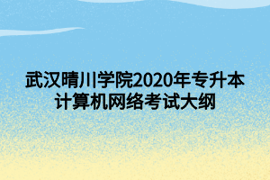 武汉晴川学院2020年专升本计算机网络考试大纲