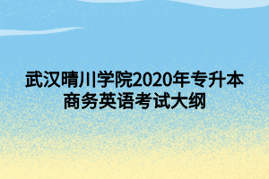武汉晴川学院2020年专升本商务英语考试大纲