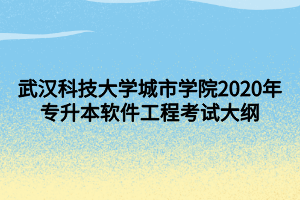 武汉科技大学城市学院2020年专升本软件工程考试大纲