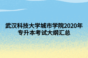 武汉科技大学城市学院2020年专升本考试大纲汇总