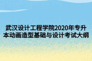 武汉设计工程学院2020年专升本动画造型基础与设计考试大纲