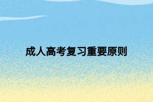 成人高考复习重要原则