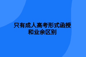 成人高考形式函授和业余区别