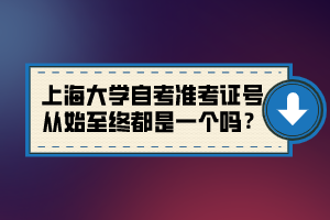 上海大学自考准考证号从始至终都是一个吗？