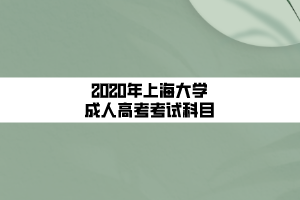 2020年上海大学成人高考考试科目