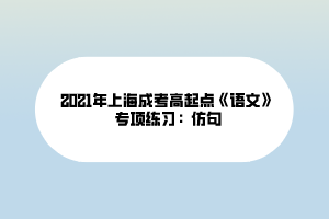 2021年上海成考高起点《语文》专项练习：仿句