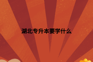 湖北专升本要学什么