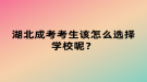 湖北成考考生该怎么选择学校呢？