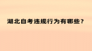 湖北自考违规行为有哪些？